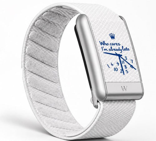 Bracelet NO TIME Already Late blanc cadran bleu compatible WHOOP