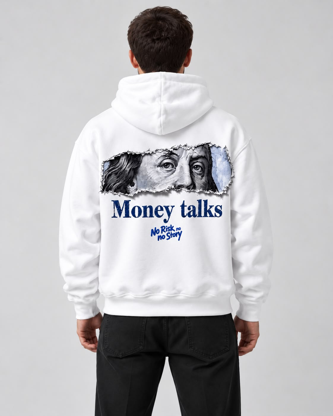 HOODIE MONEY TALKS — BLANC