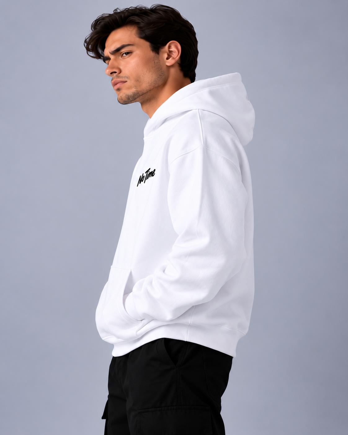 HOODIE ALREADY LATE — BLANC