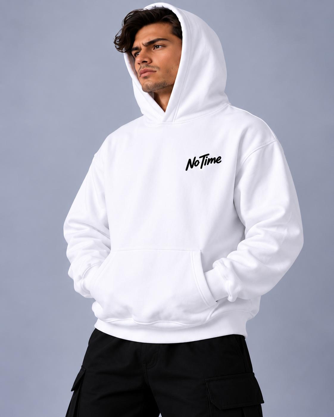 HOODIE ALREADY LATE — BLANC
