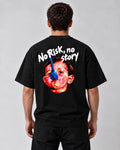 T-shirt Spoon Kid noir NO TIME, vue de dos avec le print